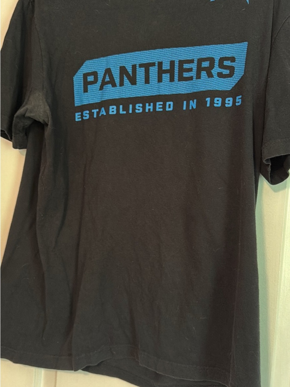 Nike Panthers Short Sleeve Tee - Black with Blue Print